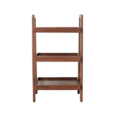 3-Tier Storage Shelf with Ladder-Style Shoe Rack, 17.5″ L x 12.5″ W x 31.5″ H, Walnut