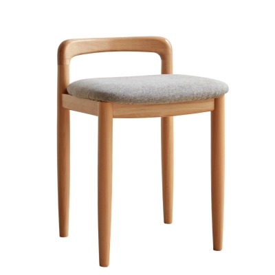 Practical Makeup Stool Bench with Clean-Lined Sturdy Frame, 14″ L x 14.5″ W x 20.5″ H, Natural