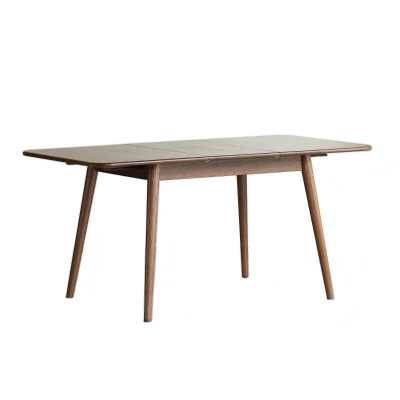 Extendable Dining Table with FAS-Grade Wood and Telescopic Top, 63″ L x 31.5″ W x 29.5″ H, Walnut