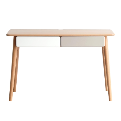 Modern Computer Desk with Gap Design and Rounded Corners, 47″ L x 22″ W x 29.5″ H, Natural