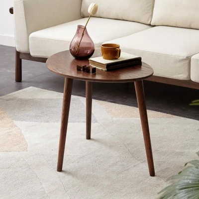 Stable Coffee Table with Mid-Century 2-Tier Staggered Design, 33.5″ L x 23″ W x 15.5″ H, Walnut