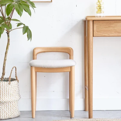 Practical Makeup Stool Bench with Clean-Lined Sturdy Frame, 14″ L x 14.5″ W x 20.5″ H, Natural