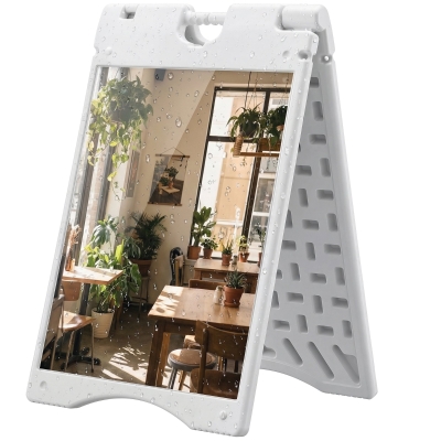 Vinsetto 22" x 28" Folding A-Frame Sidewalk Sign, White