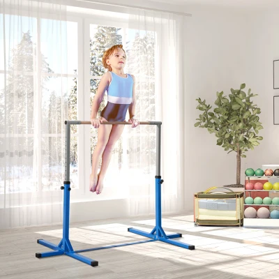 Soozier Adjustable Height Gymnastics Bar for Kids, Blue