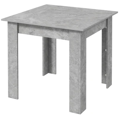 HOMCOM Square Dining Table, Modern Dining Room Table with Faux Cement Effect, Space Saving Small Kitchen Table, Cement Grey