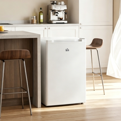 HOMCOM Upright Freezer, 3 Cu.Ft Mini Freezer with Reversible Single Door, Adjustable Thermostat for Home, Dorm, White