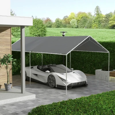 Outsunny 10x20ft UV Resistant Carport Canopy Cover, Dark Gray