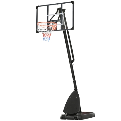 Soozier Outdoor Portable Basketball Hoop and Stand with Backboard Weighted Base Wheels, 115.4"-137.8" Height Adjustable