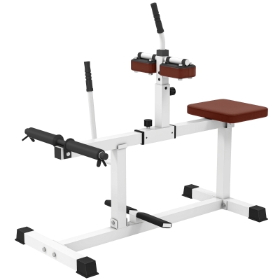 Soozier Adjustable Steel Seated Calf Raise Gym Equipment, Brown