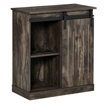 HOMCOM Industrial Wine Cabinet Sideboard with 6-Bottle Rack, Gray