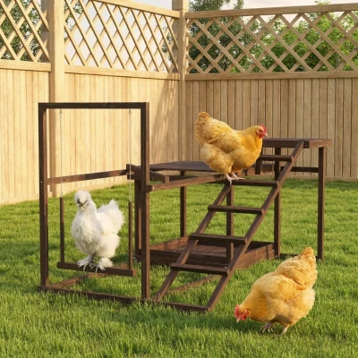 PawHut Chicken Perch with Swing, Roosting Bars 60.2" W x 39.4" D x 37.4" H