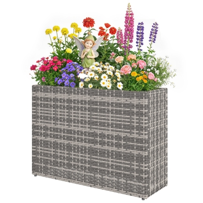 Outsunny Raised Garden Bed Elevated Planter with Liner, Gray