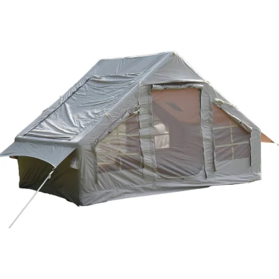 Inflatable Camping Tent with Hand Pump & Inflatable Beam Frame, 157.5″ L x 118″ W x 78.5″ H, Beige
