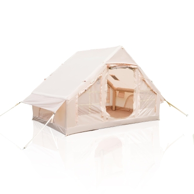Waterproof Camping Tent with 3-5 Minute Hand Pump Setup, 118″ L x 82.5″ W x 78.5″ H, Beige