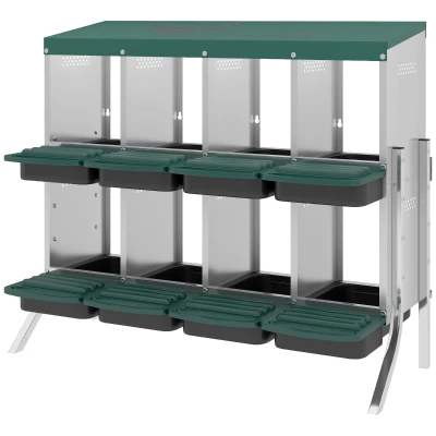 PawHut 6-Compartment Steel Chicken Nesting Boxes, Wall-Mount, Vented