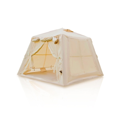Inflatable Camping Tent with Easy-Setup Blow-Up Design, 94.5″ L x 94.5″ W x 70″ H, Beige