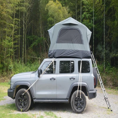 Inflatable Truck Roof Tent with Electric or Hand Pump, 86.5″ L x 57″ W x 52.5″ H, Black+ Gray