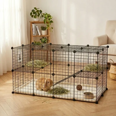 PawHut 36 Panels Small Animal Playpen with Door, 14"x14"
