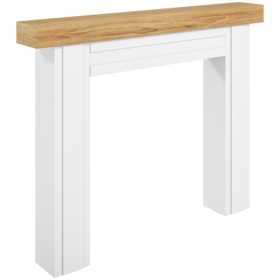 HOMCOM Modern Freestanding Fireplace Mantel, Natural Wood, 51.2"
