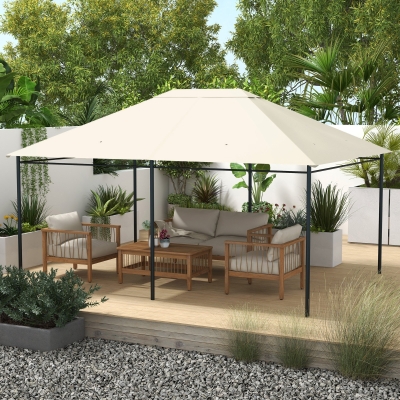 Outsunny 10' x 13' Gazebo Replacement Canopy Cover, Gazebo Roof Replacement (TOP COVER ONLY), Cream White