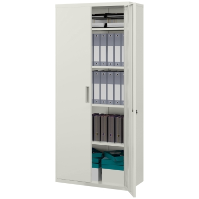 HOMCOM 71" Tall Garage Cabinet, Metal Storage Cabinet with 2 Doors, 4 Adjustable Shelves for Home Office, Study, Garage, White