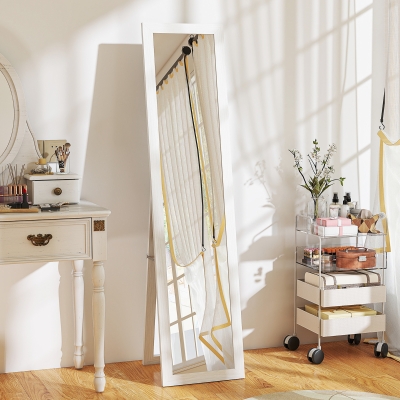 HOMCOM 15" x 62" Full Length Mirror for Bedroom, Free Standing Dressing Mirror, Wall Mirror for Living Room, White