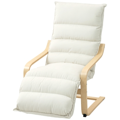 HOMCOM Accent Chair, Velvet Upholstered Living Room Chair with Footrest, Wood Frame, Cream White