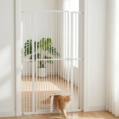 Pet Gate 40.9"L x 1.4"W x 66.9"H White