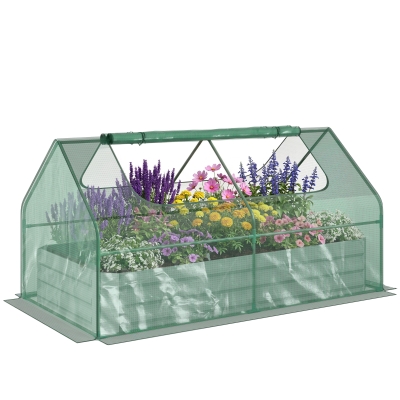 Garden Bed with Greenhouse 72.75" x 37.5" x 36.25" Light Gray