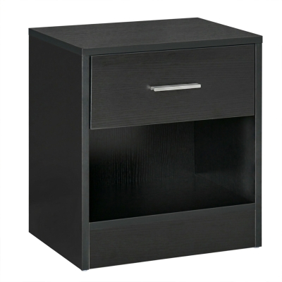 HOMCOM Modern Side Table with Drawer, Black