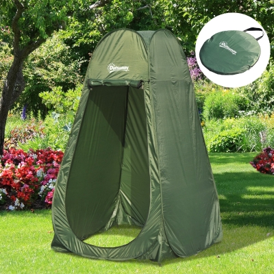 Army Green Popup Shower Tent - Portable Changing Room