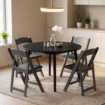 HOMCOM 4 Pack Folding Chairs, Foldable Resin Chair with Padded Seat, Portable Indoor Outdoor Seat for Office Events Dining
