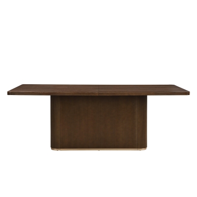 Rectangular Dining Table with Spacious Top and Sturdy Pillar Base, Walnut Kitchen Table for Dining or Office, 84'' L x 40'' W x 30'' H, Walnut