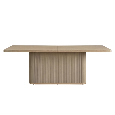 Rectangular Dining Table with Sturdy Rectangular Pillar Base, Natural Finish Kitchen Table for Versatile Kitchen, 84'' L x 40'' W x 30'' H, Natural