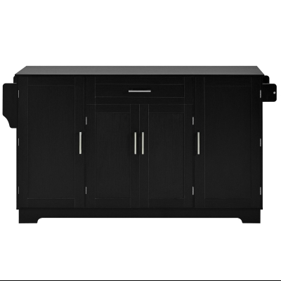 Practical Buffet Cabinet with 4 Doors and 1 Drawer, Spacious Sideboard with Adjustable Shelves, 54.5" L x 15.5" W x 33" H, Black