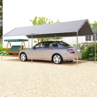 Outsunny 10'x20' Heavy Duty Carport Canopy, Gray