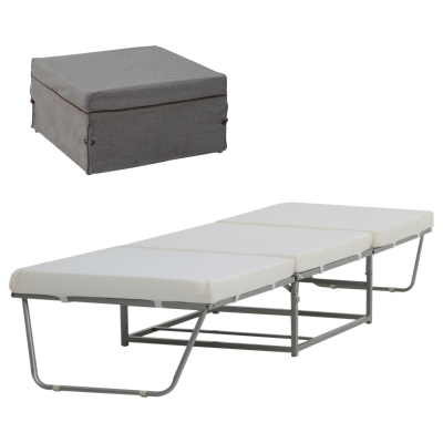 HOMCOM Convertible Ottoman Sleeper Bed, Gray