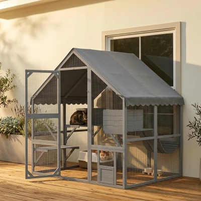 catio 73" W x 55.1" D x 74" H Gray