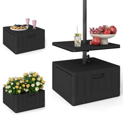 Umbrella Weight with Table Tray 20.9" L x 20.9" W x 17.7" H Black