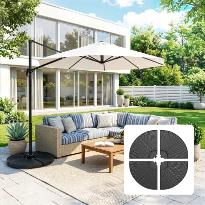 Outsunny Patio Umbrella Base Weights, 4-Piece, Black