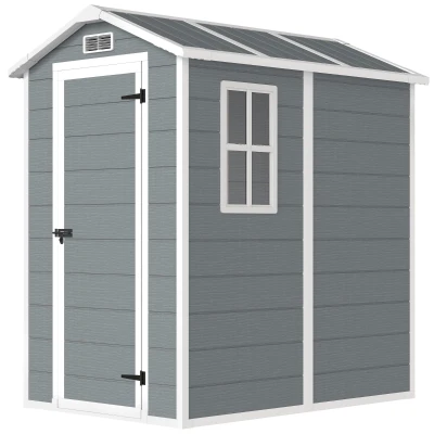 Abri de jardin Outsunny 1,83 m x 1,22 m en plastique avec plancher et 