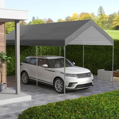 Outsunny 10x20ft UV Resistant Carport Canopy, Dark Gray