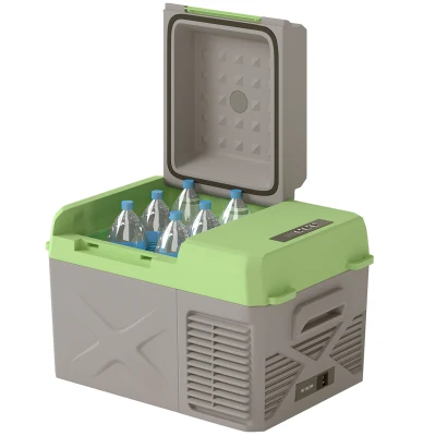 Outsunny 12 Volt Car Refrigerator, 12QT Car Fridge Electric Cooler, 12/24V DC and 110-240V AC, -4℉~68℉, Portable Refrigerator