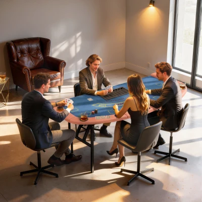 Soozier 72" Foldable Poker Table, 8-Player Casino with Cup Holders, Blue