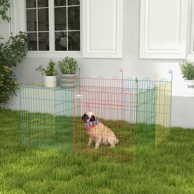 PawHut Metal Pet Playpen Portable Octagon Dog Exercise Fence Multi-colored