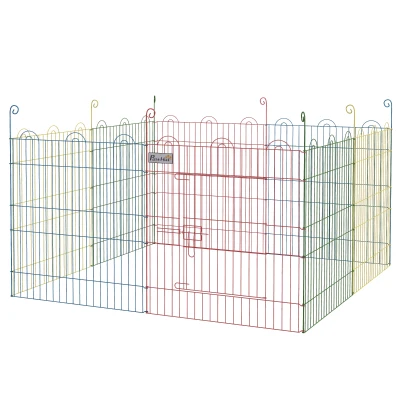 PawHut Metal Pet Playpen Portable Octagon Dog Exercise Fence Multi-colored