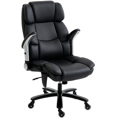 HOMCOM Big and Tall Office Chair, Airbag Lumbar, Pet-Friendly, Black
