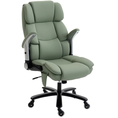 HOMCOM Big and Tall Office Chair Airbag Lumbar, Pet-Friendly Fabric, Light Green