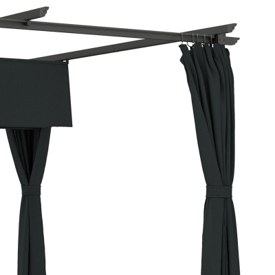 Outsunny 10' x 13' Pergola with Retractable Canopy and Curtains, UPF30+ Sun Shade Shelter for Grill, Garden, Backyard, Deck