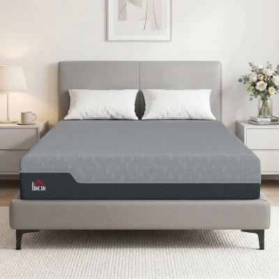 HOMCOM Queen Memory Foam Mattress 12" Gel Cooling, Made in USA